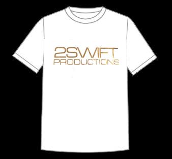 Image of 2SP WHITE SHIRT W/ SHINY GOLD LETTERING